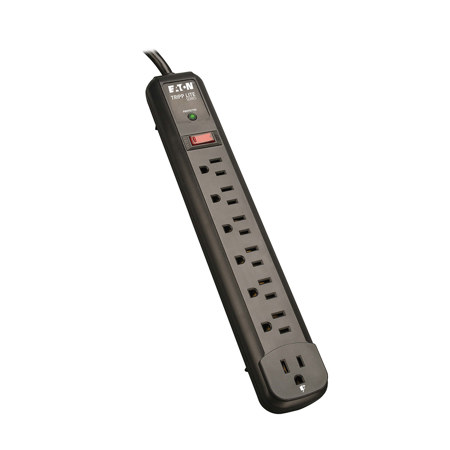 Tripp Lite TLP74RB 7-Outlet Surge Protector with 4' Cord, Black