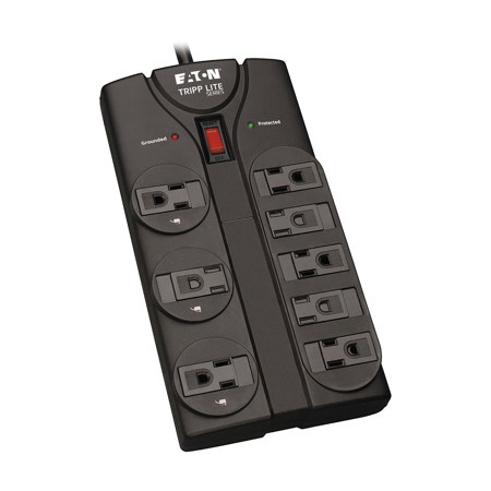Tripp Lite TLP808B 8-Outlet Surge Protector with 8' Cord, Black