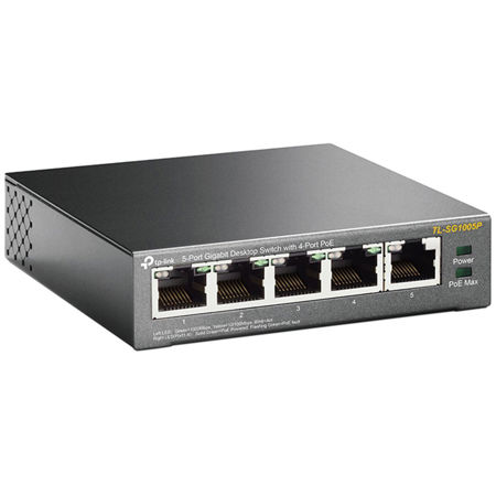 TP-Link TL-SG1005P 5-Port Gigabit Desktop Switch with 4-Port PoE Unmanaged Switch