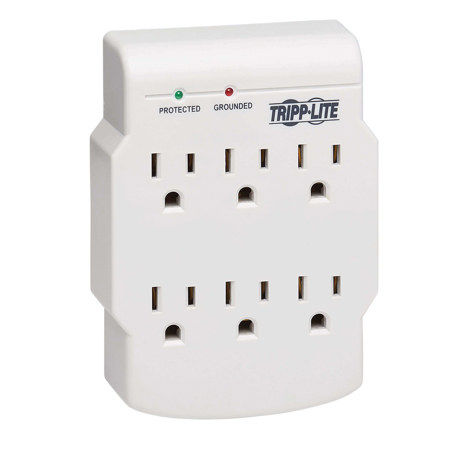 Tripp Lite SK6-0 6-Outlet Low-Profile Surge Protector with Direct Plug-In, Light Gray