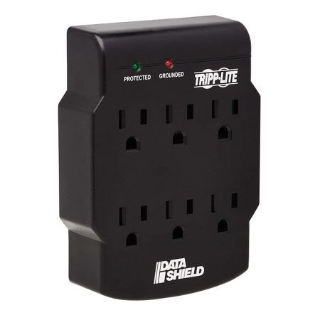 Tripp Lite SK6-0B 6-Outlet Surge Protector with Direct Plug-In, Black