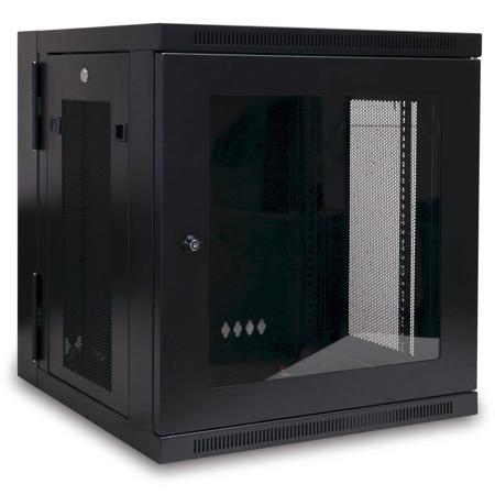 Tripp Lite 12U Low-Profile Switch-Depth Wall-Mount Rack Enclosure Server Cabinet with Clear Acrylic Glass Window, Hinged Back, 200 Lbs Capacity