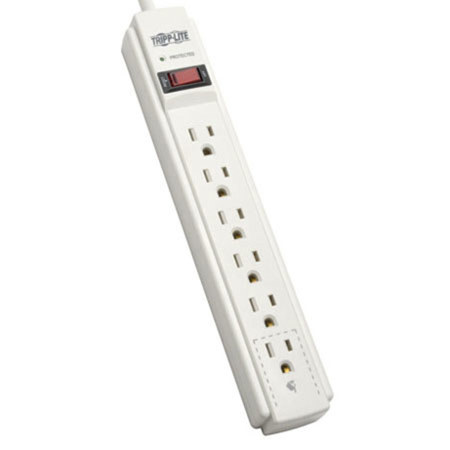 Tripp Lite Eaton Tripp Lite Series Protect It! 6-Outlet Surge Protector, 6 ft. Cord, 900 Joules, Diagnostic LED, Light Gray Housing