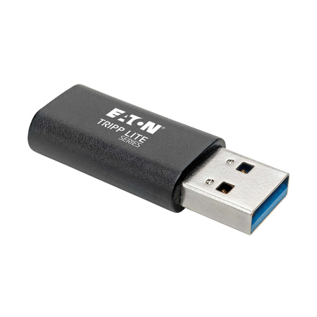 Tripp Lite USB 3.2 Type-A Male to Type-C Female Adapter, Black