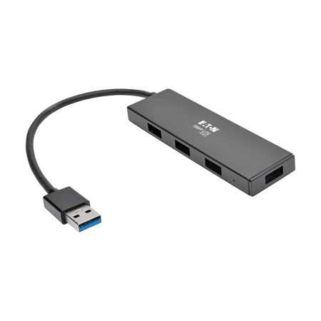 Tripp Lite U360-004-SLIM 4-Port Ultra-Slim Portable USB 3.0 SuperSpeed Hub, Black