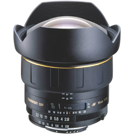 Tamron SP AF 14mm f/2.8 Aspherical (IF) Rectilinear Super Wide Angle Auto Focus Lens with Hood & Case for the Maxxum & Sony Alpha Mount, - USA 6-Year Warranty
