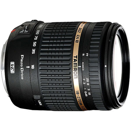 Tamron 18-270mm F/3.5-6.3 DI-II VC PZD Piezo Drive Ultrasonic Motor Aspherical (IF) AF Zoom, for Nikon AF Digital SLRs with APS-C Sensors.