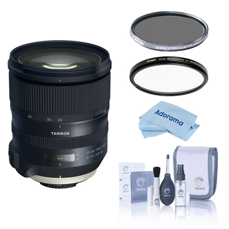 Tamron SP 24-70mm f/2.8 Di VC USD G2 Lens for Nikon F, w/82mm UV and CPL Filters