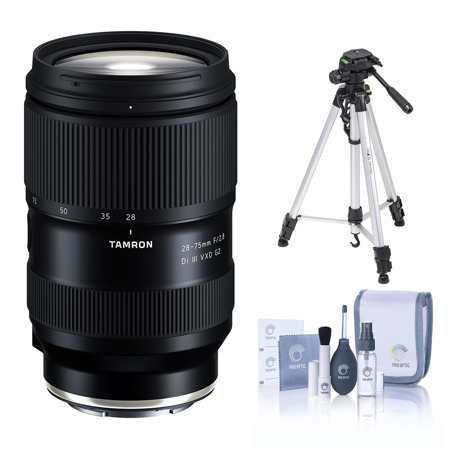 Tamron 28-75mm f/2.8 Di III VXD G2 Lens for Sony E, Bundle with 3-Section Aluminum Tripod and Cleaning Kit