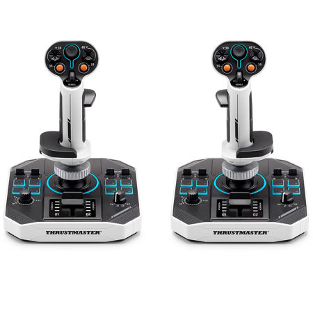 Thrustmaster Sol-R2 HOSAS Space Sim Duo Flight Sticks for PC, Black/White