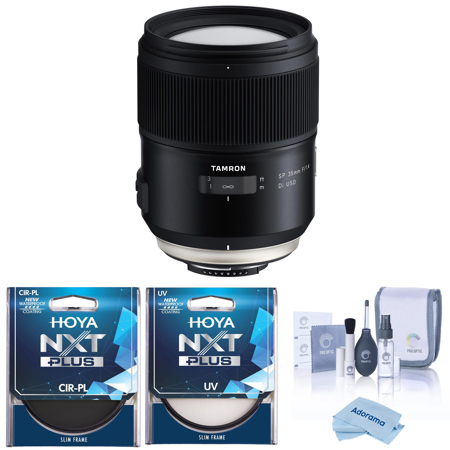 Tamron SP 35mm f/1.4 Di USD Lens for Canon EF, with Hoya 77mm UV and CPL Filters