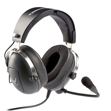 Thrustmaster T.Flight U.S. Air Force Edition-DTS Wired Closed-Back Over-Ear Gaming Headset, Black