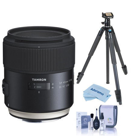 Tamron SP 45mm f/1.8 Di VC USD Lens for Nikon F Mount W/Slik Sprint Pro Tripod