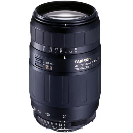 Tamron Disc. 70-300mm F/4-5.6 LD 1:2 Auto Focus Macro Zoom Lens with Hood for Nikon AF D - USA with 6 Year USA Warranty
