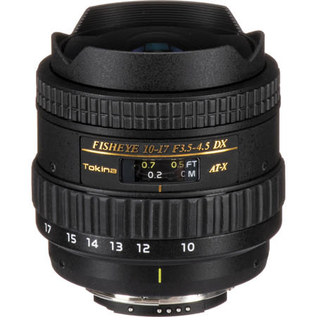 Tokina 10-17mm f/3.5-4.5 DX Fisheye Lens with Built-in Hood for Nikon F