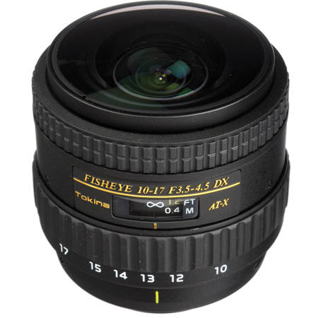 Tokina 10-17mm F/3.5-4.5 DX Autofocus Fisheye Zoom Lens for Nikon Digital SLR Cameras, Without Lenshood