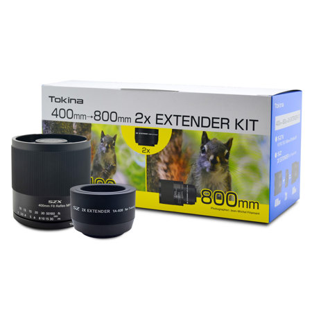 Tokina SZX 400mm f/8 Reflex MF Lens, 2x Extender Kit for T Mount