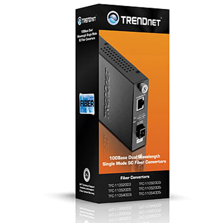 TRENDnet Intelligent 100Base-TX to 100Base-FX Dual Wavelength SC Fiber Converter