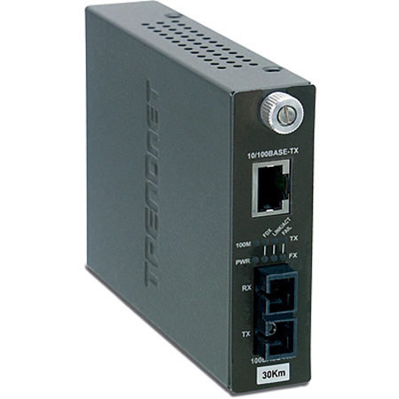 TRENDnet TFC-110S30I Intelligent 10/100Base-TX to 100Base-FX SC Fiber Converter