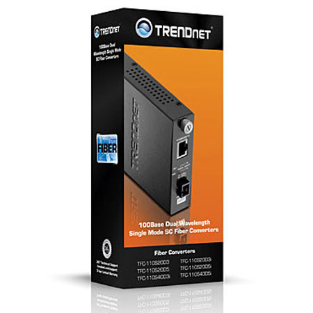 TRENDnet TFC-110S40D3I 100Base-TX to 100Base-FX Single Mode SC Fiber Converter