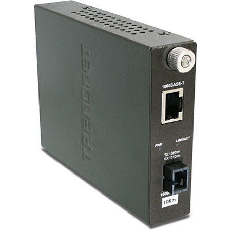 TRENDnet Intelligent 1000Base-TX to 1000Base-FX Single Mode SC Fiber Converter