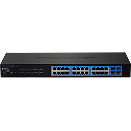 TRENDnet 24-Port Gigabit Layer 2 Switch with 4 Shared Mini-GBIC Slots