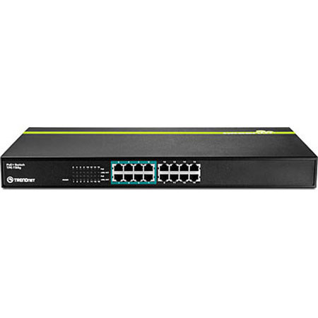 TRENDnet TPE-T88G 16-Port GREENnet 10/100 Mbps PoE+ Switch