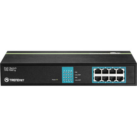 TRENDnet TPE-TG81G 8-Port Gigabit GREENnet PoE+ Switch