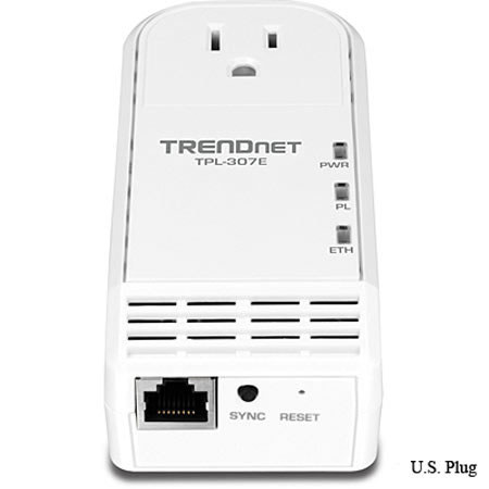 TRENDnet 200Mbps Powerline AV Adapter with Bonus Outlet