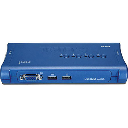 TRENDnet 4-Port USB KVM Switch Kit with VGA and USB