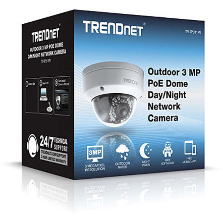 TRENDnet TV-IP311PI Outdoor 3MP Full HD PoE Dome Day/Night Network Camera