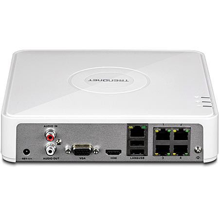 TRENDnet TV-NVR104K 4-Channel HD PoE NVR Kit with 1TB HDD and 2x IP Cameras