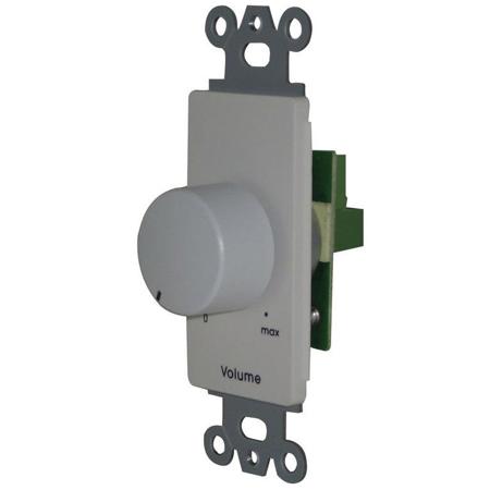 TOA Electronics AT-10K 100W Remote Volume Control Attenuator with 10kOhms Resistance Potentiometer, Decora-Style Wall Plate, White