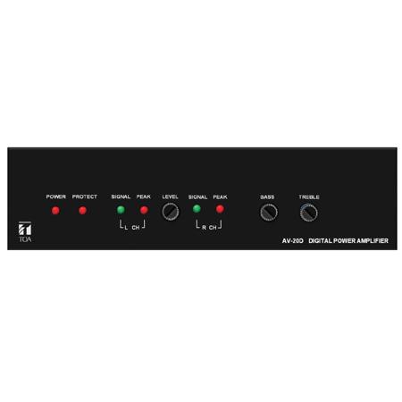TOA Electronics AV-20D Class D Plenum Rated Micro Power Amplifier, 2x 20W at 4 Ohms, Energy Star v3.0