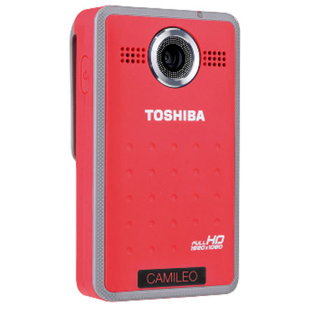 Toshiba CAMILEO Clip Full HD Mini Camcorder, Dark Red