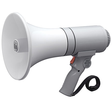 TOA Electronics ER-1215 Hand Grip Type Megaphone, 15W Output, Gray