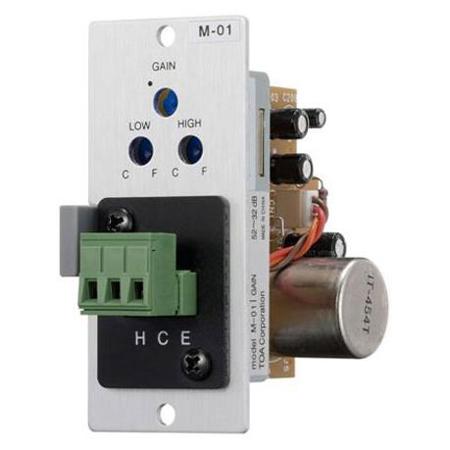 TOA Electronics Microphone Input Module with Removable Terminal Block for 900 Series Amplifiers, 600 Ohms, 25Hz - 20kHz Frequency Response
