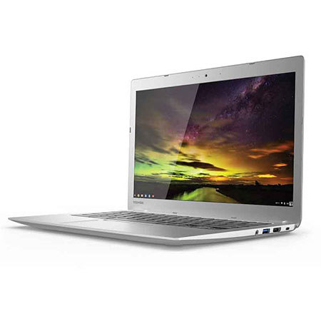 Toshiba CB35-B3340 13.3" Full HD Chromebook 2 Computer, Intel Celeron N2840 2.16GHz, 4GB RAM, 16GB SSD + 100GB Google Drive, Chrome OS, Silver