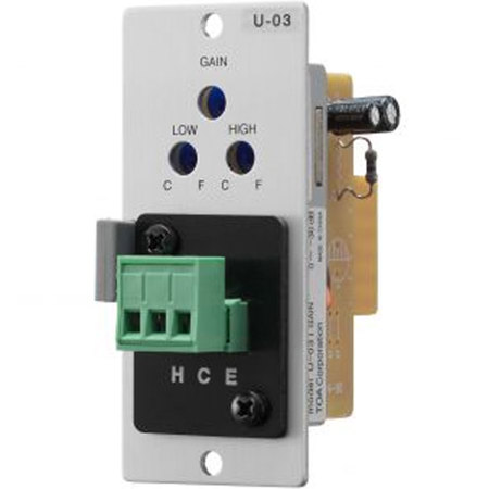 TOA Electronics 900 Unbalanced Line Input AUX Module with Cut Filters & RTB