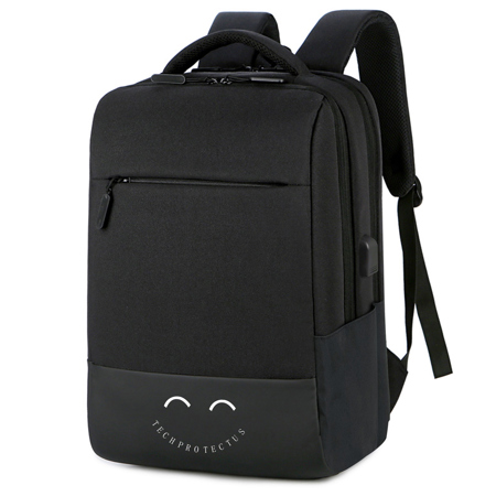 Techprotectus 15.6" Laptop Backpack with USB Charging Port, Black