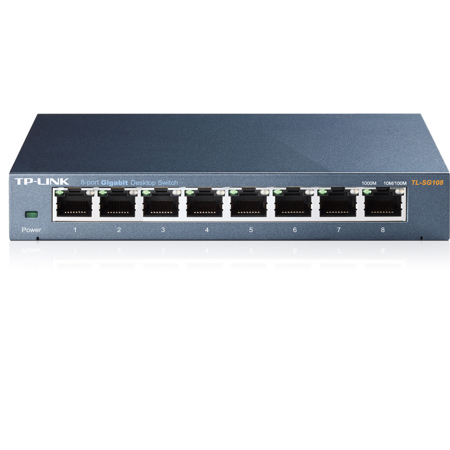 TP-Link TL-SG108 8-Port 10/100/1000Mbps Gigabit Desktop Switch, 16Gbps Bandwidth