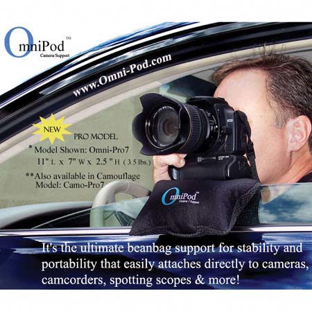 Omnipod Pro-7 Beanbag Camera Support, 11x7x2.5, Black