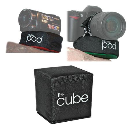 The Pod Green Camera Platform W/Red Bean Bag Camera Support/Cube Camera Support