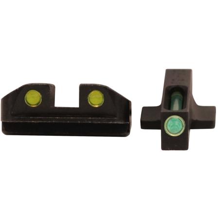 TruGlo Brite-Site TFO Day/Night Front Green/Rear Yellow Sight Set, Kahr Arms
