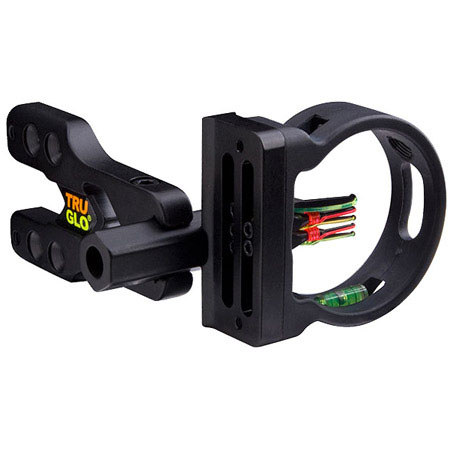 TruGlo Brite-Site Xtreme Archery Sight, 5 Pin (4x.029 Dia), Green TFO Pin, Black