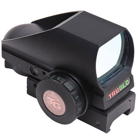 TruGlo Red-Dot Open Sight with Red/Green Multi Color 4 Reticle Choice, Black