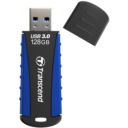 Transcend 128GB JetFlash 810 USB 3.1 Shock-Resistant Flash Drive, Navy Blue