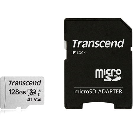 Transcend 128GB 300S UHS-I U3 microSDXC Memory Card with SD Adapter