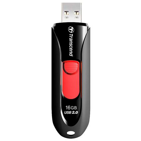 Transcend 16GB JetFlash 590 USB 2.0 Capless Flash Drive, Black