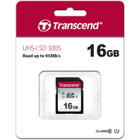Transcend 16GB 300S UHS-I U1 SDHC Memory Card